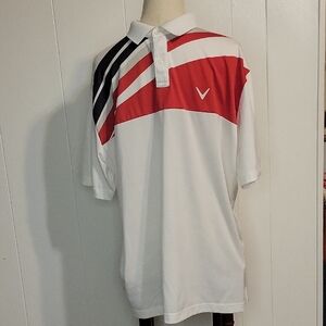 Callaway Men's Red, White, and Black Polo Shirt